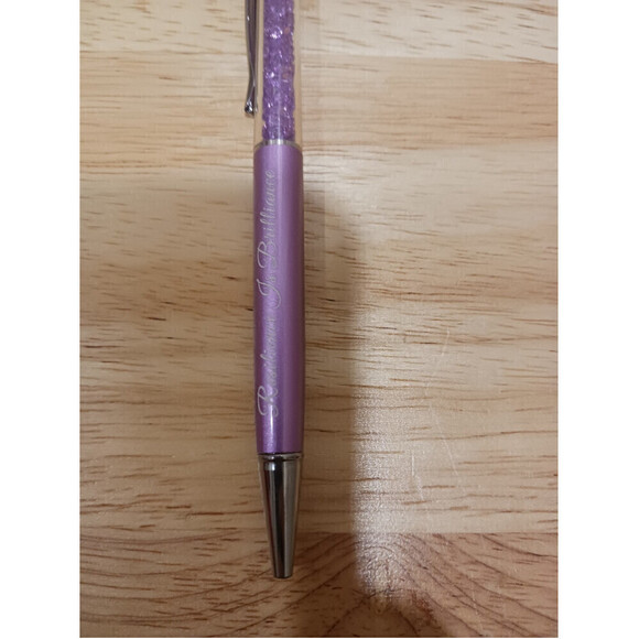 Hand Engraved Quote Pen In Light Purple - Picture 3 of 6